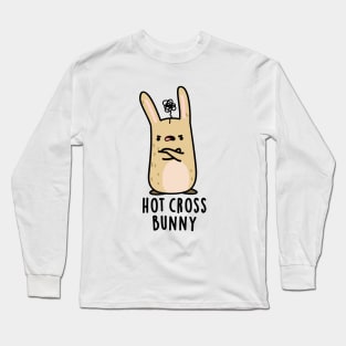 Hot Cross Bunny Funny Angry Rabbit Pun Long Sleeve T-Shirt